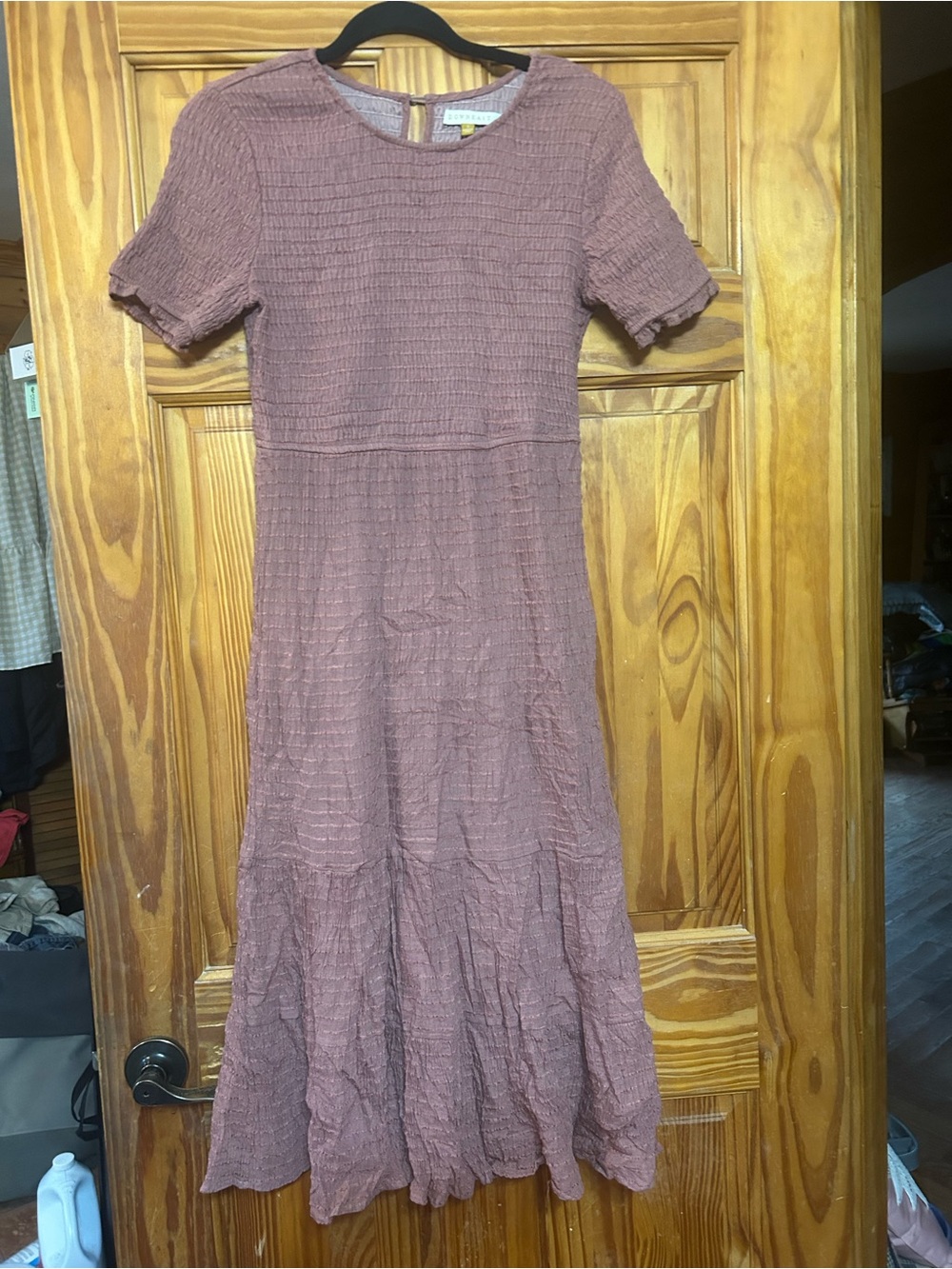 DownEast Dusty Mauve Textured Maxi Dress